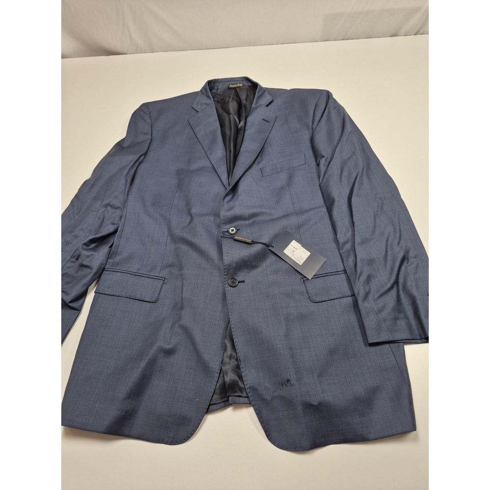 Roberto Zanieri Suit Jacket Mens 48 Long Blue Wool Super 110s Italy NWT FLAW
